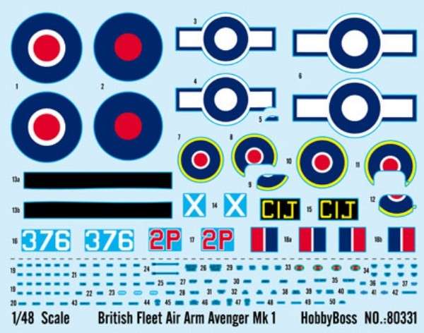 Plastikowy model Hobby Boss 80331 British Fleet Air Arm Avenger Mk I do sklejania - image_3-image_Hobby Boss_80331_3