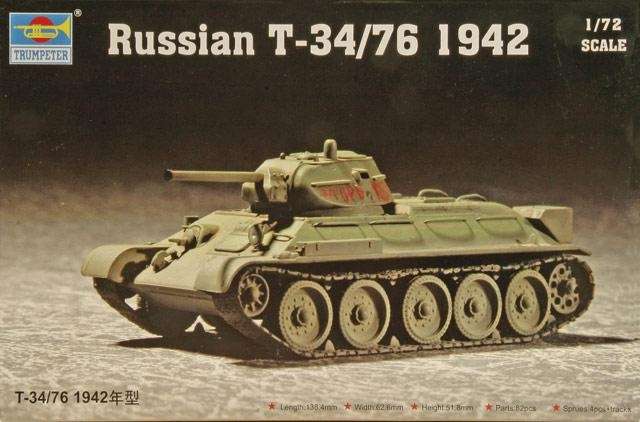 Radziecki czołg średni T-34/76, plastikowy redukcyjny model do sklejania.-image_Trumpeter_07206_1
