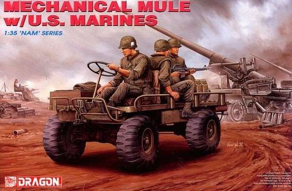 Amerykański lekki pojazd transportowy M274 Mechanical Mule wraz z żołnierzami Marines, plastikowy model do sklejania Dragon 3317 w skali 1:35.-image_Dragon_3317_1