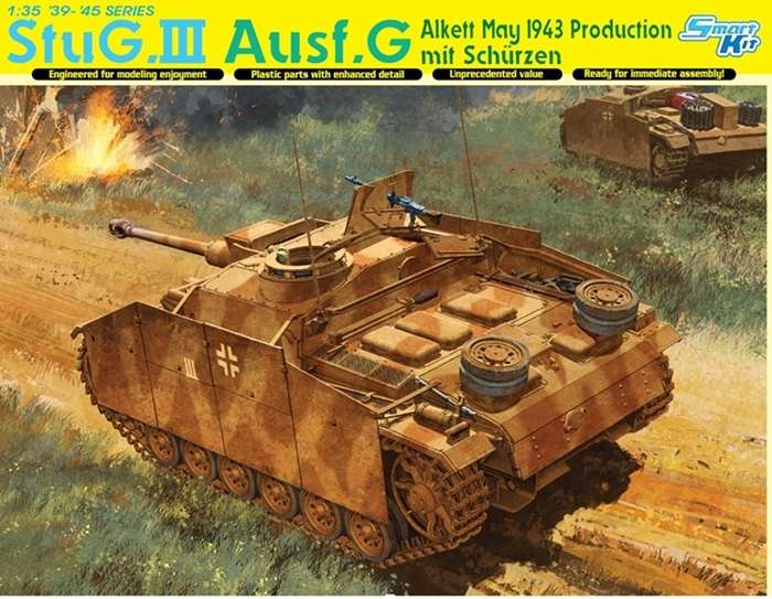 Niemieckie samobieżne działo pancerne StuG.III Ausf.G z kurtynami bocznymi, plastikowy model do sklejania Dragon 6578 w skali 1:35.-image_Dragon_6578_1