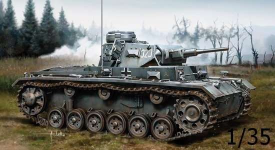 Niemiecki czołg średni Pz.Kpfw.III Ausf. H (produkcja wczesna), plastikowy model do sklejania Dragon 6641 w skali 1/35.-image_Dragon_6641_1