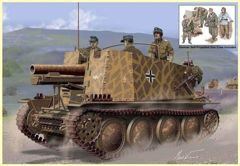 Niemieckie samobieżne działo Sd.Kfz.138/1 Geschutzwagen 38 H , plastikowy model do sklejania Dragon 6857 w skali 1:35-image_Dragon_6857_1