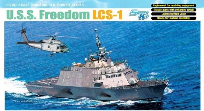 Amerykański okręt U.S.S. Freedom LCS-1, plastikowy model Dragon 7095 w skali 1:700.-image_Dragon_7095_1