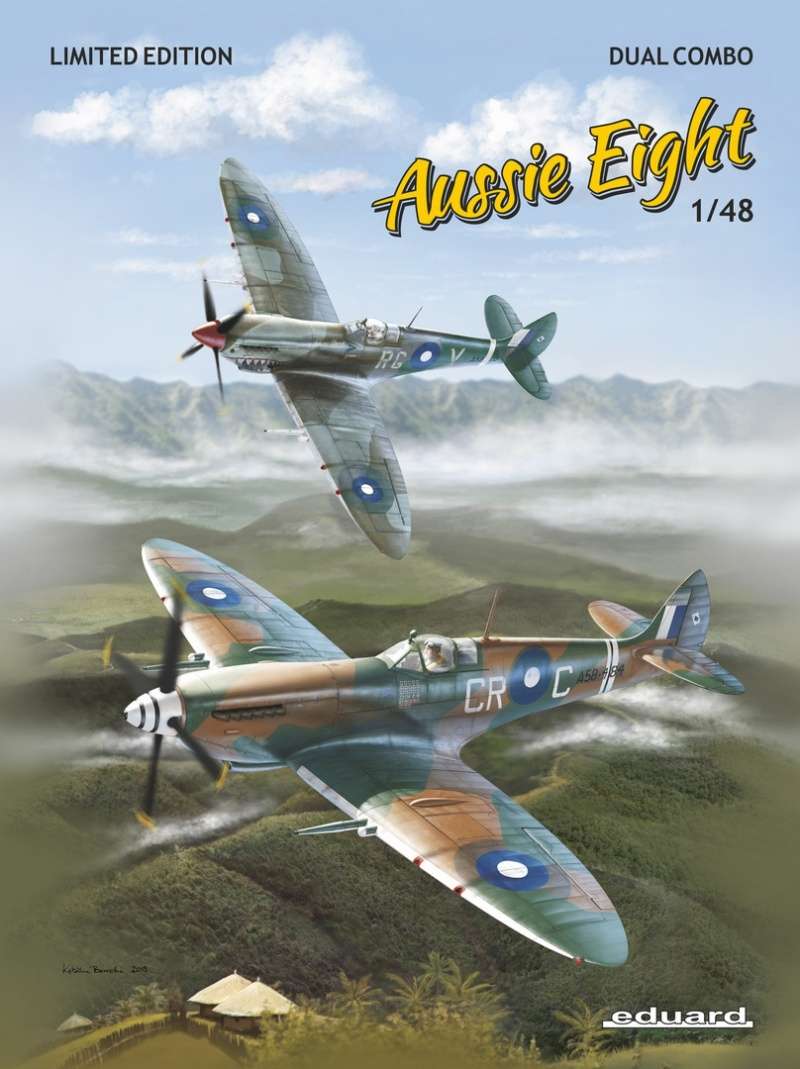 Myśliwiece Spitfire Mk VIII, plastikowe modele do sklejania Eduard 1199 Aussie Eight w skali 1-48 - image_1