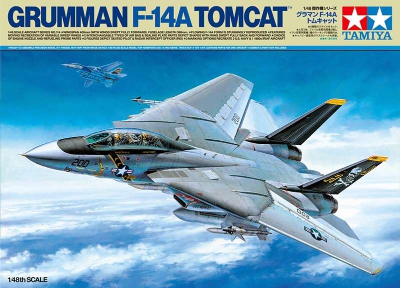 Amerykański naddźwiękowy myśliwiec Grumman F-14A Tomcat, plastikowy model do sklejania Tamiya 61114 w skali 1:48.-image_Tamiya_61114_1