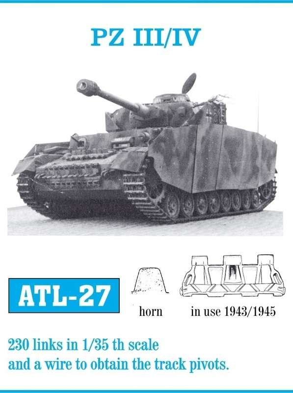 Metalowe gąsienice do modelu czołgu Panzerkampfwagen III / IV w skali 1:35, Friulmodel ATL-27-image_Friulmodel_Friulmodel ATL-27_1