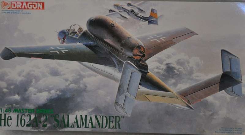 Niemiecki myśliwiec odrzutowy Heinkel He 162A-2 Salamander, plastikowy model do sklejania Dragon 5508 w skali 1:48-image_Dragon_5508_1