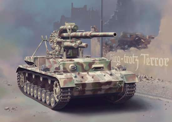 Model niemieckiego działa Flak 36 8,8cm na podwoziu czołgu Panzerkampfwagen IV Ausf.H, plastikowy model do sklejania Dragon 6829 w skali 1/35.-image_Dragon_6829_1