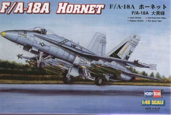 Amerykański wielozadaniowy myśliwiec F/A-18A Hornet , plastikowy model do sklejania Hobby Boss 80320 w skali 1:48-image_Hobby Boss_80320_1