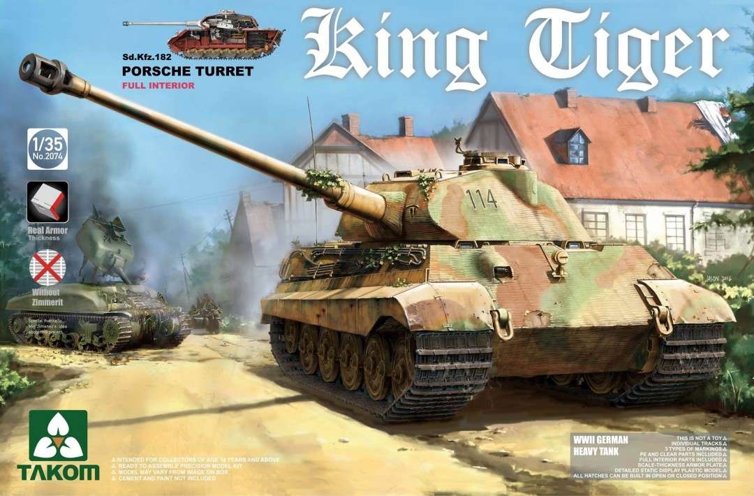 Model czołgu Tygrys Królewski w skali 1/35, model Takom 2074.-image_Takom_2074_1