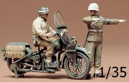 Amerykańska żandarmeria wojskowa z motocyklem, plastikowy model do sklejania Tamiya 35084 w skali 1/35.-image_Tamiya_35084_1