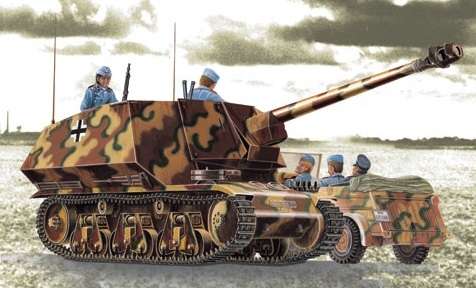 Plastikowy model do sklejania niemieckiego niszczyciela czołgów Marder I a podwoziu czołgu Hotchkiss z działem Pak40/1 w skali 1:35. Model Trumpeter 00354-image_Trumpeter_00354_1