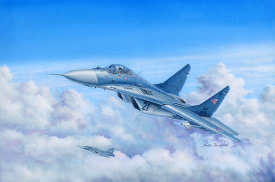 Rosyjski współczesny myśliwiec frontowy MiG-29A Fulcrum, plastikowy model do sklejania Trumpeter 03223 w skali 1:32-image_Trumpeter_03223_1