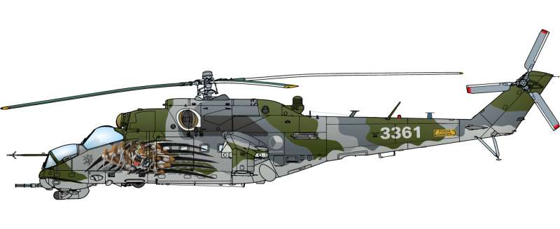 Zestaw - helikoptery Mi-24, Mi-35 oraz pojazd Velorex, plastikowe modele do sklejania Eduard 2116 w skali 1:72 - image a_51-image_Eduard_2116_3