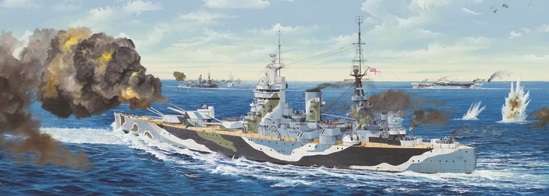 Brytyjski okręt wojenny - pancernik HMS Rodney w skali 1:200 plastikowy model do sklejania Trumpeter_03709_image_21-image_Trumpeter_03709_8