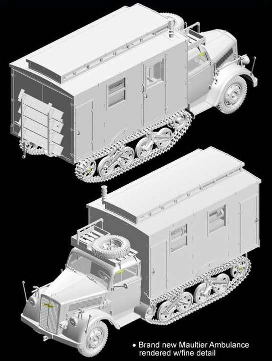Model niemieckiego ambulansu wojskowego Sdkfz 3 Maultier_dragon_6766_image_17-image_Dragon_6766_5