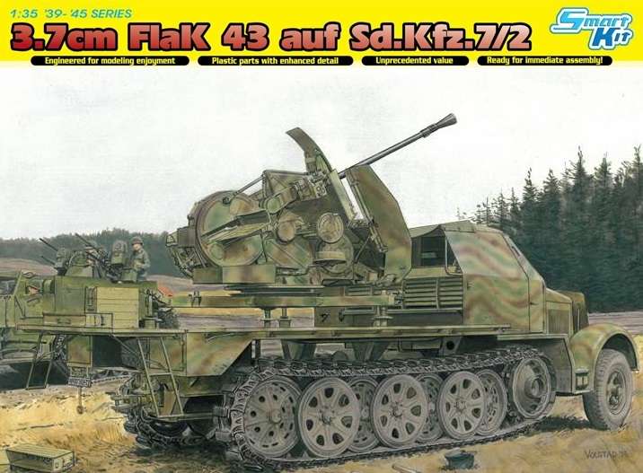 German 3.7cm Flak 43 auf Sd.Kfz.7/2 model Dragon 6553 do sklejnaia w skali_1_35_image_9-image_Dragon_6553_3