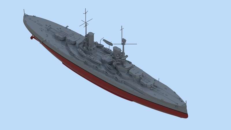 Niemiecki pancernik Konig, model okrętu do sklejania w skali 1:700 model_icm_s014_image_3-image_ICM_S.014_3