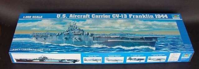 Model do sklejania amerykańskiego lotniskowca z okresu WWII USS Franklin CV-13 w skali 1:350, model Trumpeter 05604_image_15-image_Trumpeter_05604_4