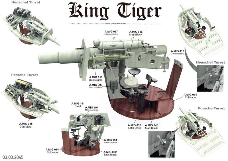 Model Takom 2073 w skali 1:35 - image b - King Tiger Henschel Turret w / interior-image_Takom_2073_2
