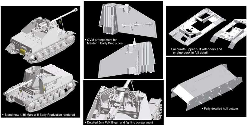 Dragon 6769 w skali 1/35 - model do sklejania Marder II Panzerjager II fur Pak 40/2 - image j-image_Dragon_6769_4