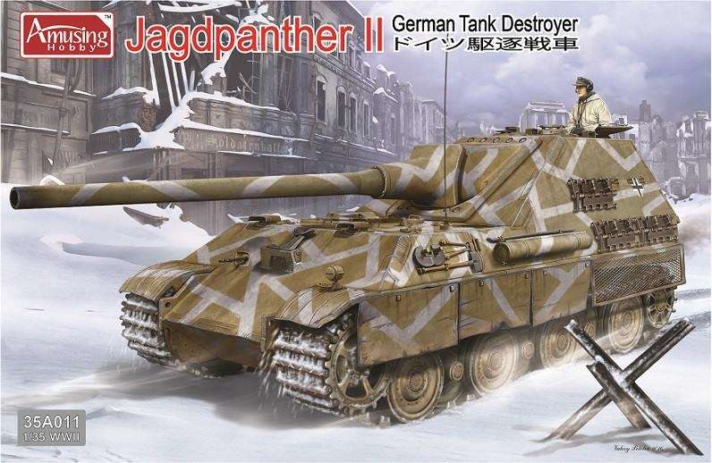 Niemiecki niszczyciel czołgów Jagdpanther II, plastikowy model do sklejania Amusing Hobby 35A011 w skali 1:35-image_Amusing Hobby_35A011_1