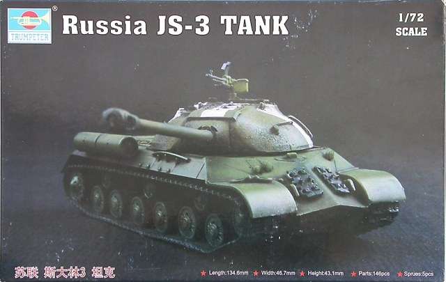 Czołg ciężki konstrukcji radzieckiej IS-3, plastikowy model do sklejania Trumpeter nr 07227 w skali 1:72-image_Trumpeter_07227_1