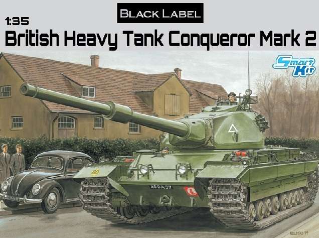 Brytyjski czołg podstawowy FV214 Conqueror, plastikowy model do sklejania Dragon 3555 Black Label w skali 1:35.-image_Dragon_3555_1