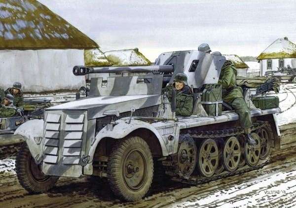 Niemiecki lekki ciągnik artyleryjski Zugkrafteagen 1t z armatą 5cm PaK 38, plastikowy model do sklejania Dragon 6719 w skali 1:35.-image_Dragon_6719_1