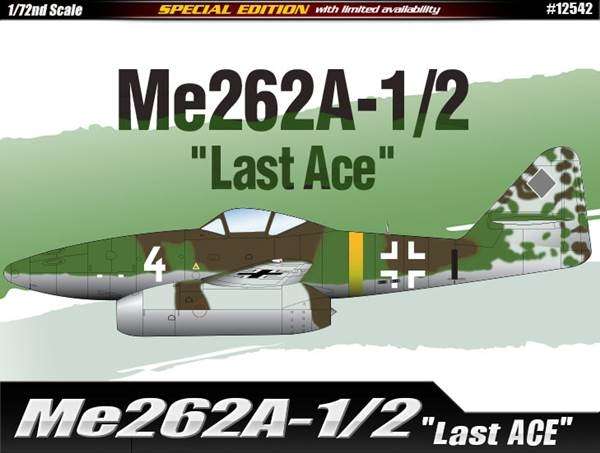 Niemiecki samolot myśliwskie Messerschmitt Me262A-1/2, plastikowy model do sklejania Academy 12542 w skali 1:72-image_Academy_12542_1