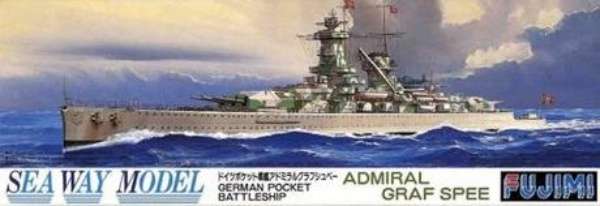 Niemiecki ciężki krążownik Admiral Graf Spee , plastikowy model do sklejania Fujimi 42128 w skali 1:700 - image a_1-image_Fujimi_42128_1