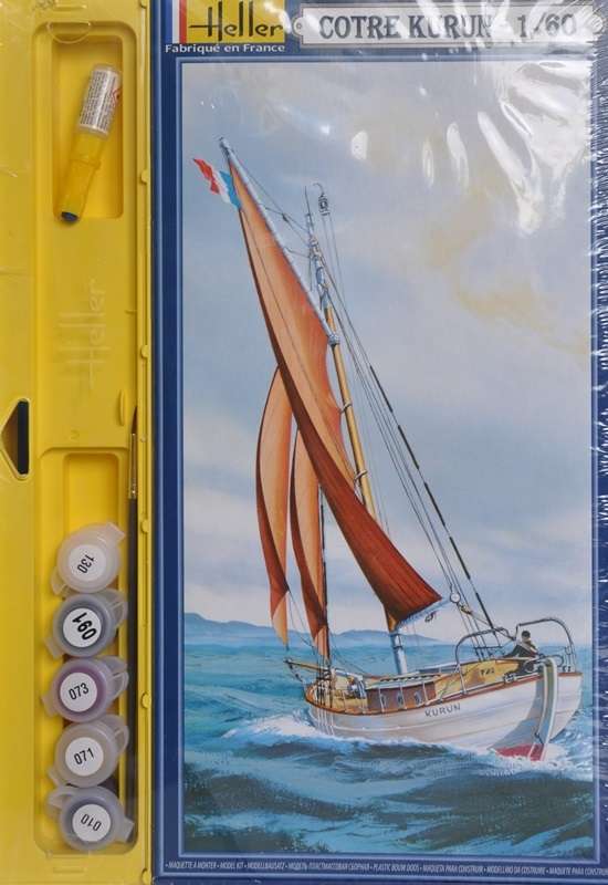 Zestaw modelarski - statek żaglowy Kurun , zestaw Heller 50614 w skali 1:60 z farbami, klejem i pędzelkiem-image_Heller_50614_1