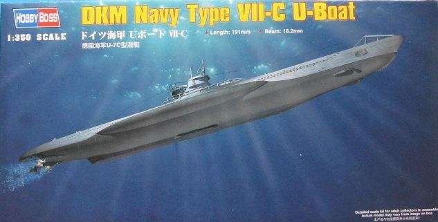 Niemiecki okręt podwodny Typ VII-C, plastikowy model do sklejania Hobby Boss 83505 w skali 1:350-image_Hobby Boss_83505_1