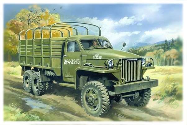 Amerykańska ciężarówka wojskowa Studebaker w skali 1:35, plastikowy model do sklejania ICM 35511-image_ICM_35511_1