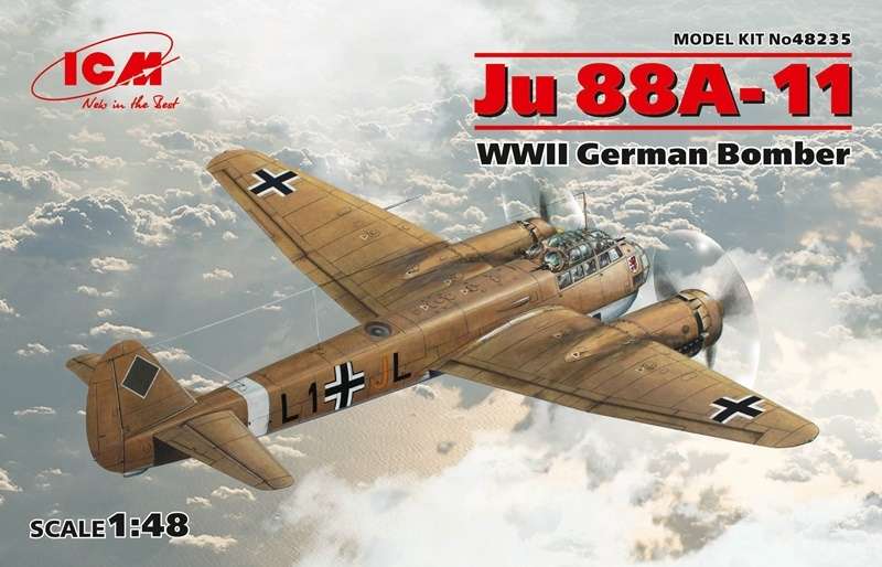 Niemiecki bombowiec Junkers Ju 88A-11, plastikowy model do sklejania ICM 48235 w skali 1:48-image_ICM_48235_1