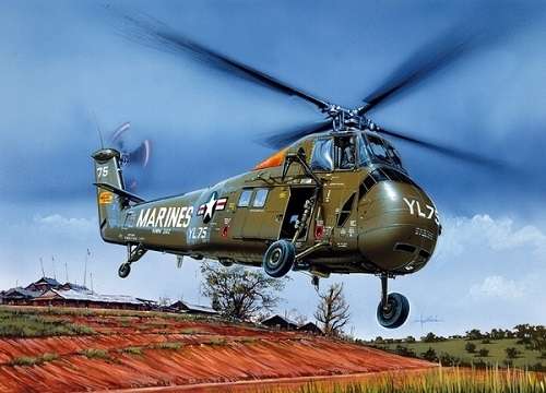 Amerykański wielozadaniowy helikopter wojskowy Sikorsky UH-34J Sea Horse, plastikowy model do sklejania Italeri 1066 w skali 1:72-image_Italeri_1066_1
