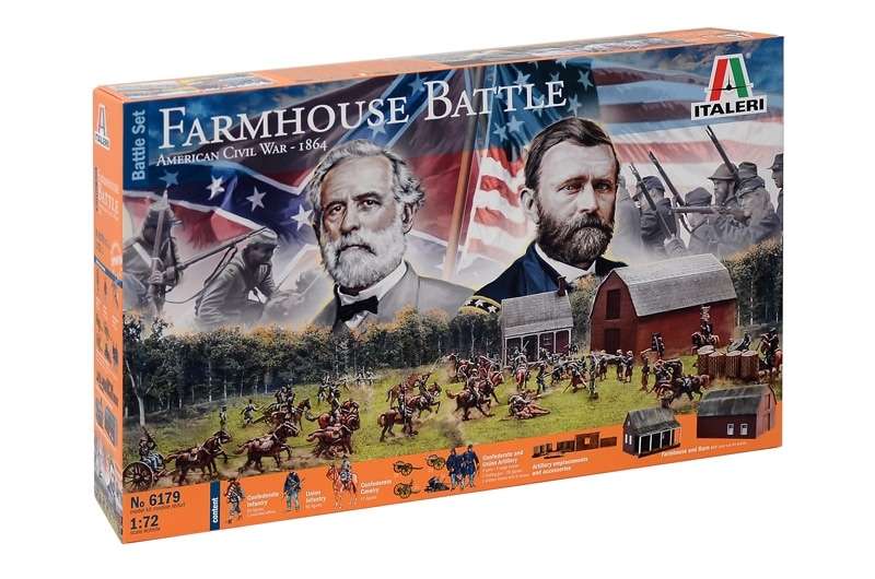 Italeri 6179 FARMHOUSE BATTLE - American Civil War 1864 - BATTLESET - mega duży zestaw modelarski z olbrzymią ilością figurek.-image_Italeri_6179_1