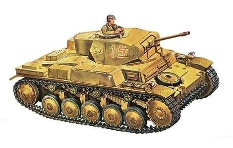 Model niemieckiego czołgu Panzerkampfwagen II Ausf. F, plastikowy model do sklejania Italeri 7059 w skali 1/72.-image_Italeri_7059_1