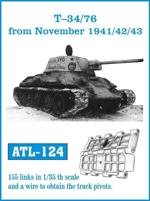 Metalowe gąsienice do modelu T-34/76 od listopada 1941/42/43 w skali 1:35, Friulmodel ATL-124-image_Friulmodel_ATL-124_1