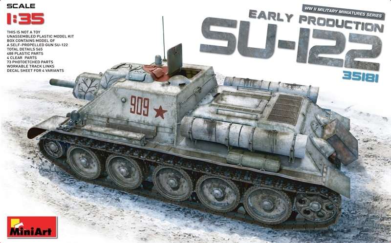 Radzieckie samobieżne działo pancerne SU-122, plastikowy model do sklejania MiniArt 35181 w skali 1:35.-image_MiniArt_35181_1