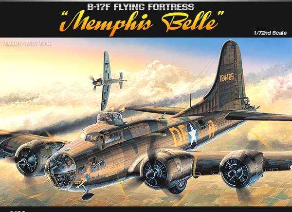 Plastikowy model do sklejania amerykańskiego bombowca B-17 Memphis Belle w skali 1:72. Model Academy 12495-image_Academy_12495_1