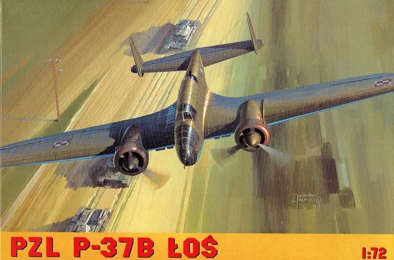 Polski samolot bombowy PZL P-37B Łoś, plastikowy model do sklejania Chematic A007 w skali 1:72-image_Chematic_A007_1