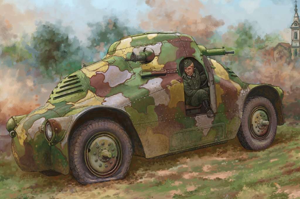 Model do sklejania niemieckiego pojazdy pancernego Turtle Skoda PA-2-image_Hobby Boss_83888_1