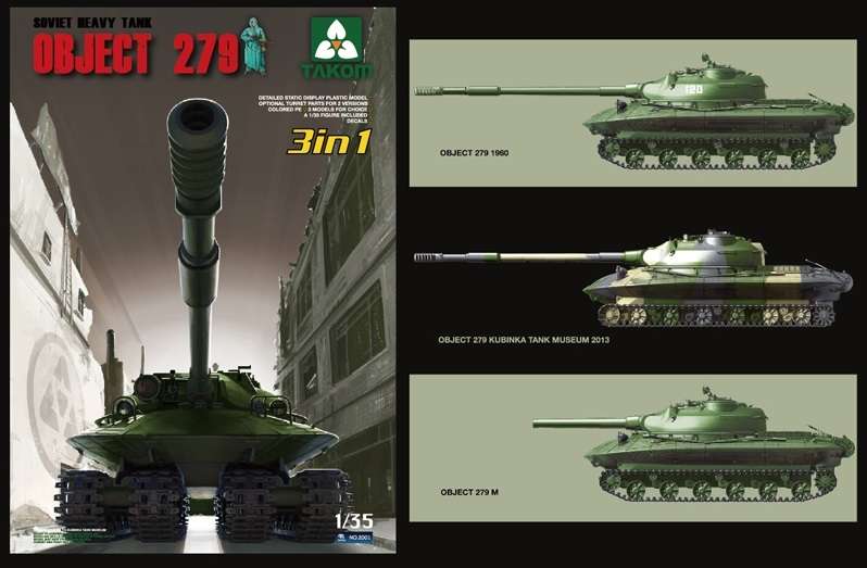 Radziecki eksperymentalny czołg ciężki Obiekt 279, plastikowy model do sklejania Takom 2001 w skali 1:35.-image_Takom_2001_1