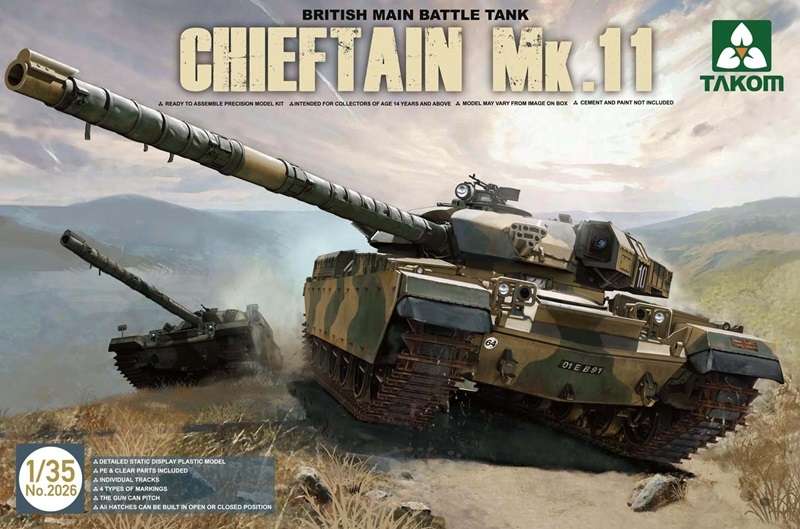 Brytyjski czołg podstawowy Chieftain Mk.11, plastikowy model do sklejania Takom 2026 w skali 1:35-image_Takom_2026_1