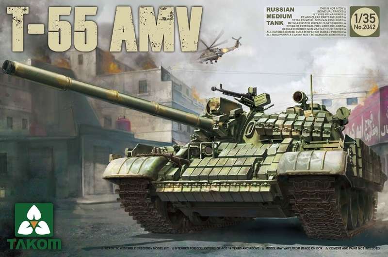 Rosyjski średni czołg T-55 AMV, plastikowy model do sklejania Takom 2042 w skali 1:35-image_Takom_2042_1