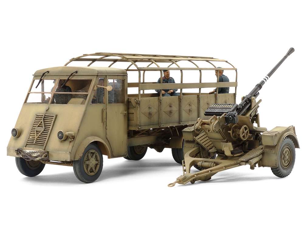Wojskowa ciężarówka oraz działo 3,7cm FlaK 37 , plastikowy model do sklejania Tamiya 32410 w skali 1:35-image_Tamiya_32410_1