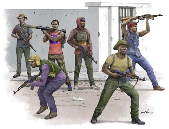 Afrykańscy bojownicy o wolność, plastikowe figurki do sklejania Trumpeter 00438 w skali 1:35-image_Trumpeter_00438_1