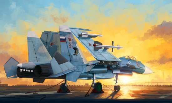 Rosyjski myśliwiec Su-33 Flanker D, plastikowy model do sklejania Trumpeter 01678 w skali 1:72-image_Trumpeter_01678_1