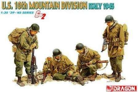 Amerykańscy żołnierze z 10 Dywizji Górskiej - Włochy 1945 , plastikowe figurki do sklejania Dragon 6377 w skali 1:35-image_Dragon_6377_1